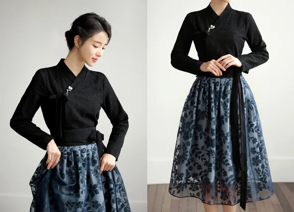 Black-Check-Hanbok-Blouse-Woman